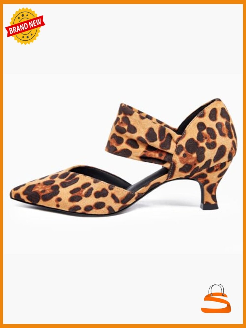 Low Kitten Heel Dress Shoes Pointed Toe Ankle Strap Cutout Party Pumps - Picture 4 of 7